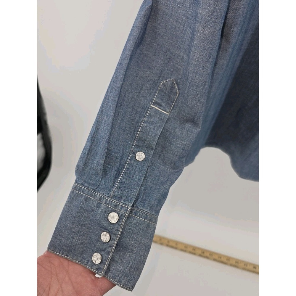 True Religion Denim Western Button-Up Shirt Men's 2XL Blue Long Sleeve - Picture 9 of 9